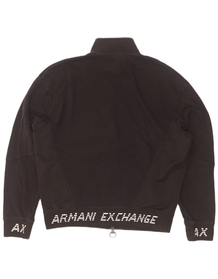 Armani Exchange Mens Graphic Tracksuit Top Jacket Medium Black Cotton