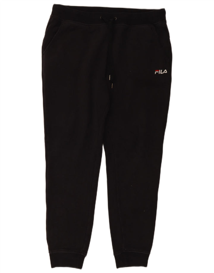 Fila Mens Tracksuit Trousers Joggers Large Black Cotton