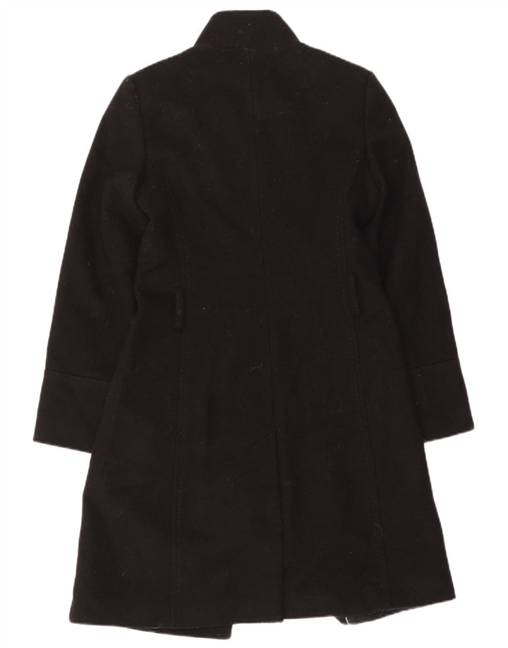 Massimo Dutti Womens Overcoat EU 38 Small Black Wool