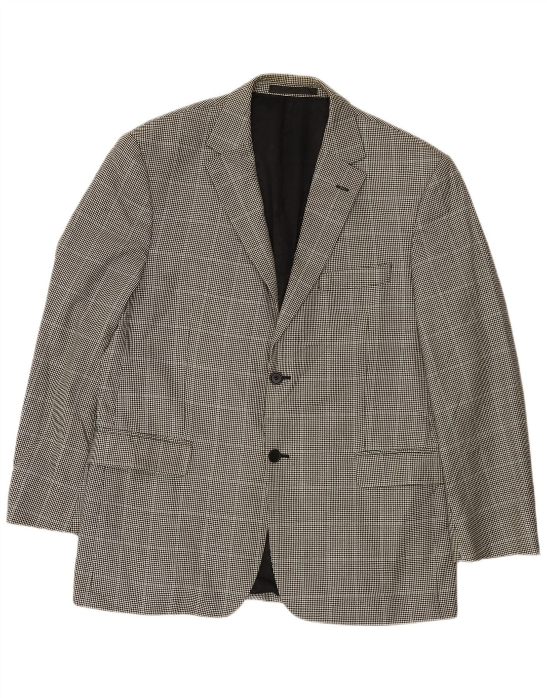Marks & Spencer Mens 2 Button Blazer Jacket UK 42 Large Black Houndstooth