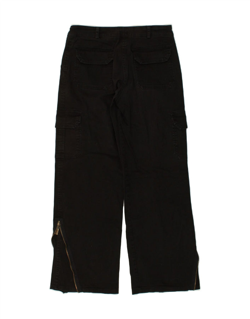 REDS Womens Straight Cargo Trousers W32 L29 Black Cotton | Vintage REDS | Thrift | Second-Hand REDS | Used Clothing | Messina Hembry 