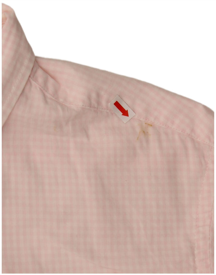 IZOD Mens Slim Fit Shirt Large Pink Gingham Cotton