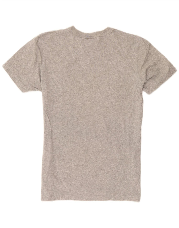 Adidas Mens Graphic T-Shirt Top Medium Grey Flecked Cotton
