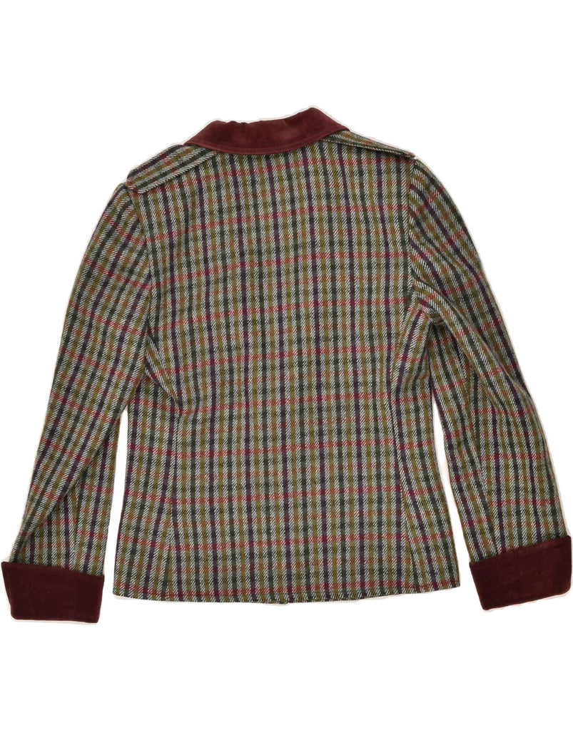 VALENTINO Womens 1 Button Blazer Jacket IT 42 Medium Green Check Wool | Vintage Valentino | Thrift | Second-Hand Valentino | Used Clothing | Messina Hembry 