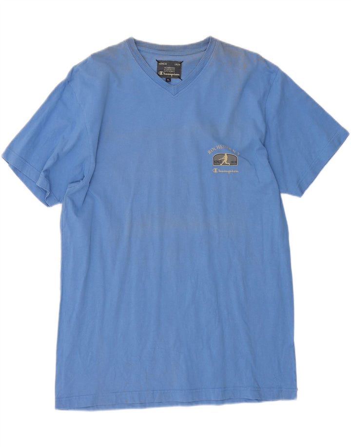 CHAMPION Mens Graphic T-Shirt Top XL Blue Cotton Vintage Champion and Second-Hand Champion from Messina Hembry 