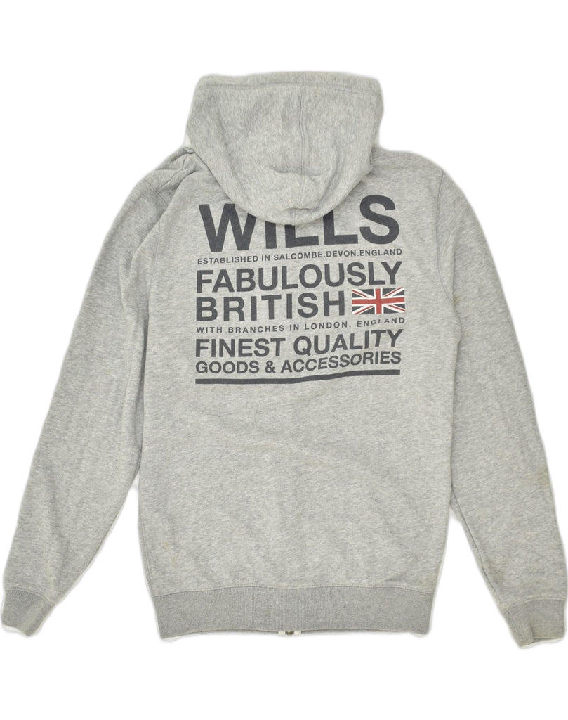 JACK WILLS Mens Graphic Zip Hoodie Sweater XS Grey Cotton | Vintage Jack Wills | Thrift | Second-Hand Jack Wills | Used Clothing | Messina Hembry 