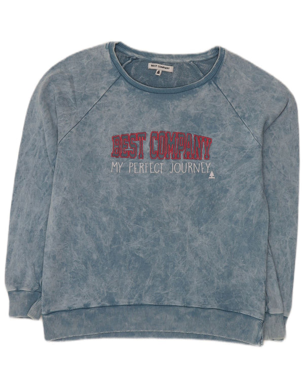 Best Company Mens Graphic Sweatshirt Jumper Large Blue Tie Dye Cotton