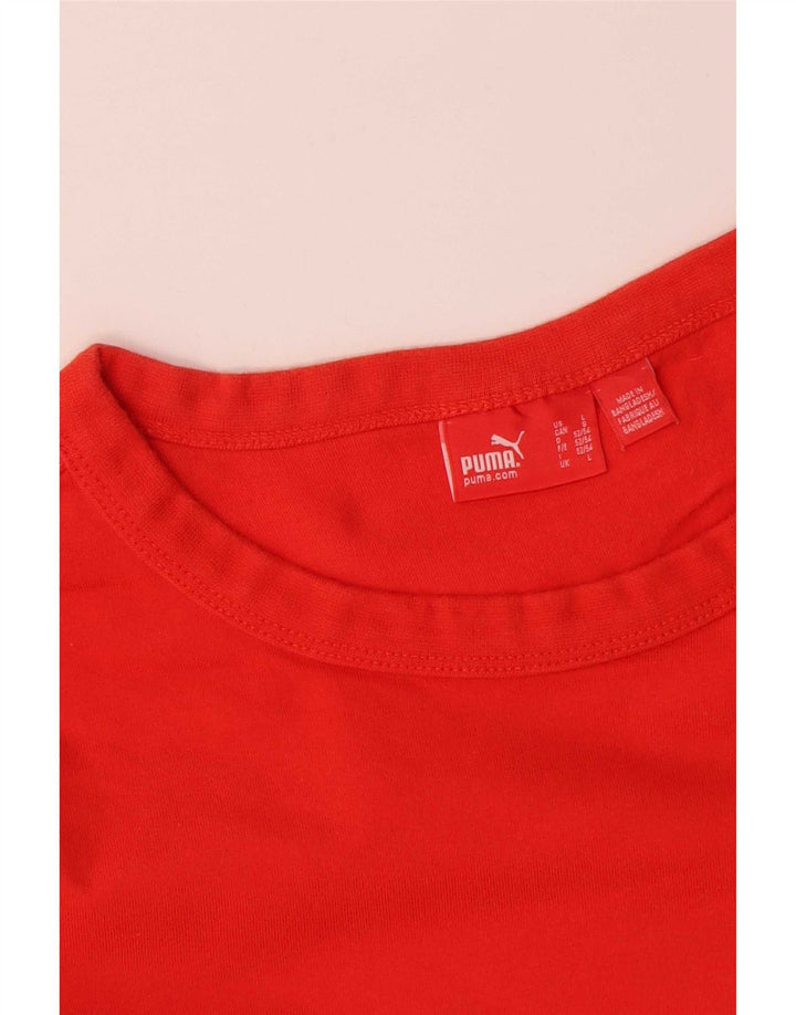 Puma Mens Graphic Top Long Sleeve Large Red Cotton
