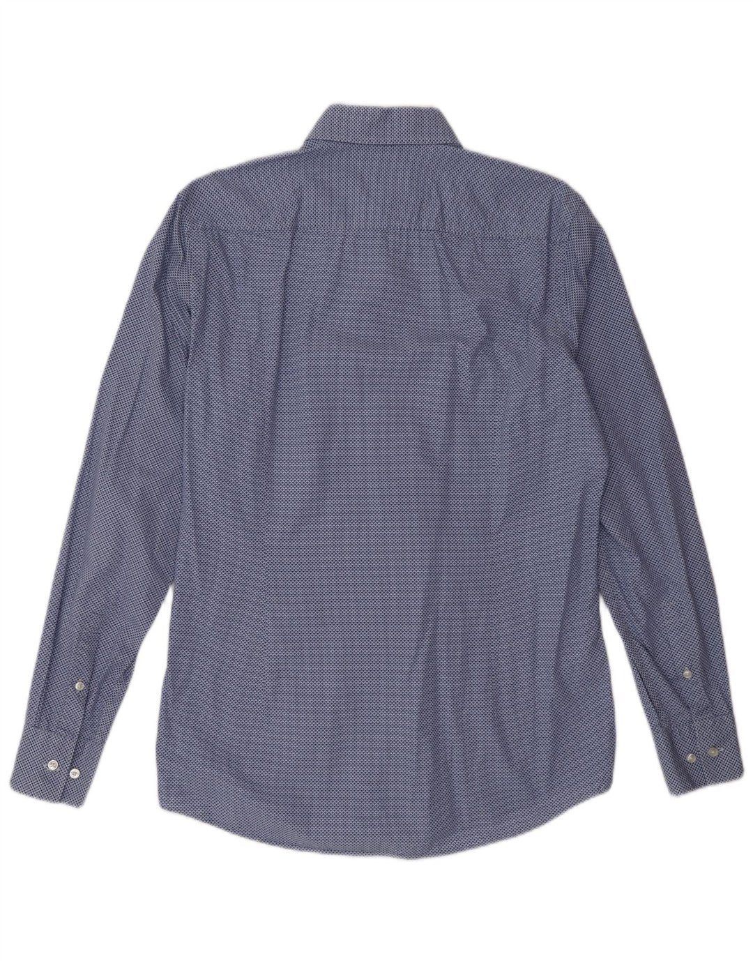 Hugo Boss Mens Slim Fit Shirt Size 38 15 Medium Blue Spotted Cotton