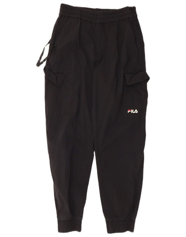 Fila Mens Cargo Tracksuit Trousers Joggers Medium Black Cotton