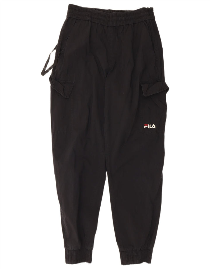 Fila Mens Cargo Tracksuit Trousers Joggers Medium Black Cotton