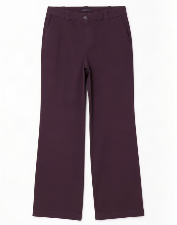 Lands End Womens High Waist Chino Trousers UK 14 Large W32 L33 Navy Blue