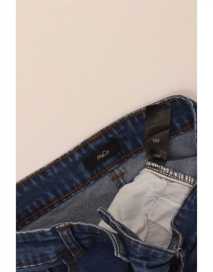 M&Co Womens Slim Jeans UK 8 Small W30 L28 Blue Cotton