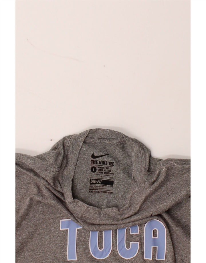 NIKE Mens Dri Fit Graphic T-Shirt Top Small Grey Polyester Vintage Nike and Second-Hand Nike from Messina Hembry 