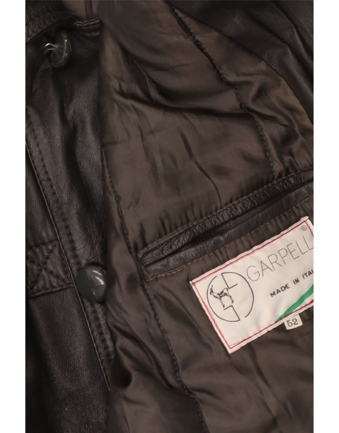 Vintage Mens Leather Jacket IT 52 XL Grey