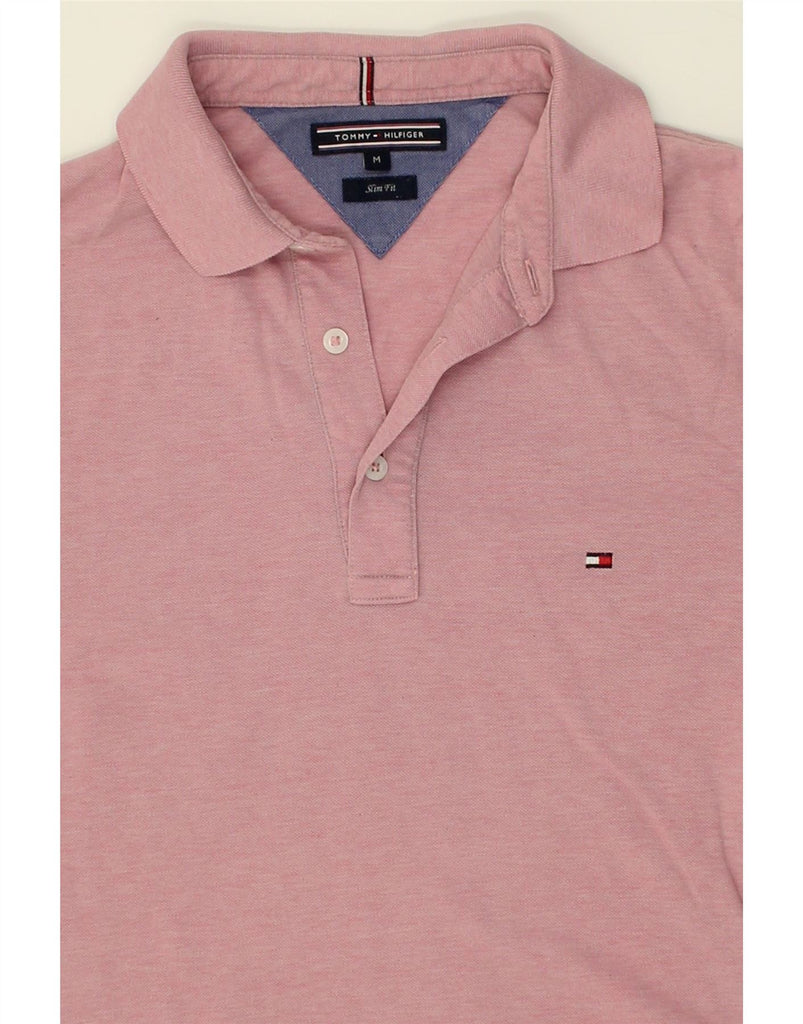 TOMMY HILFIGER Mens Slim Fit Polo Shirt Medium Pink | Vintage Tommy Hilfiger | Thrift | Second-Hand Tommy Hilfiger | Used Clothing | Messina Hembry 