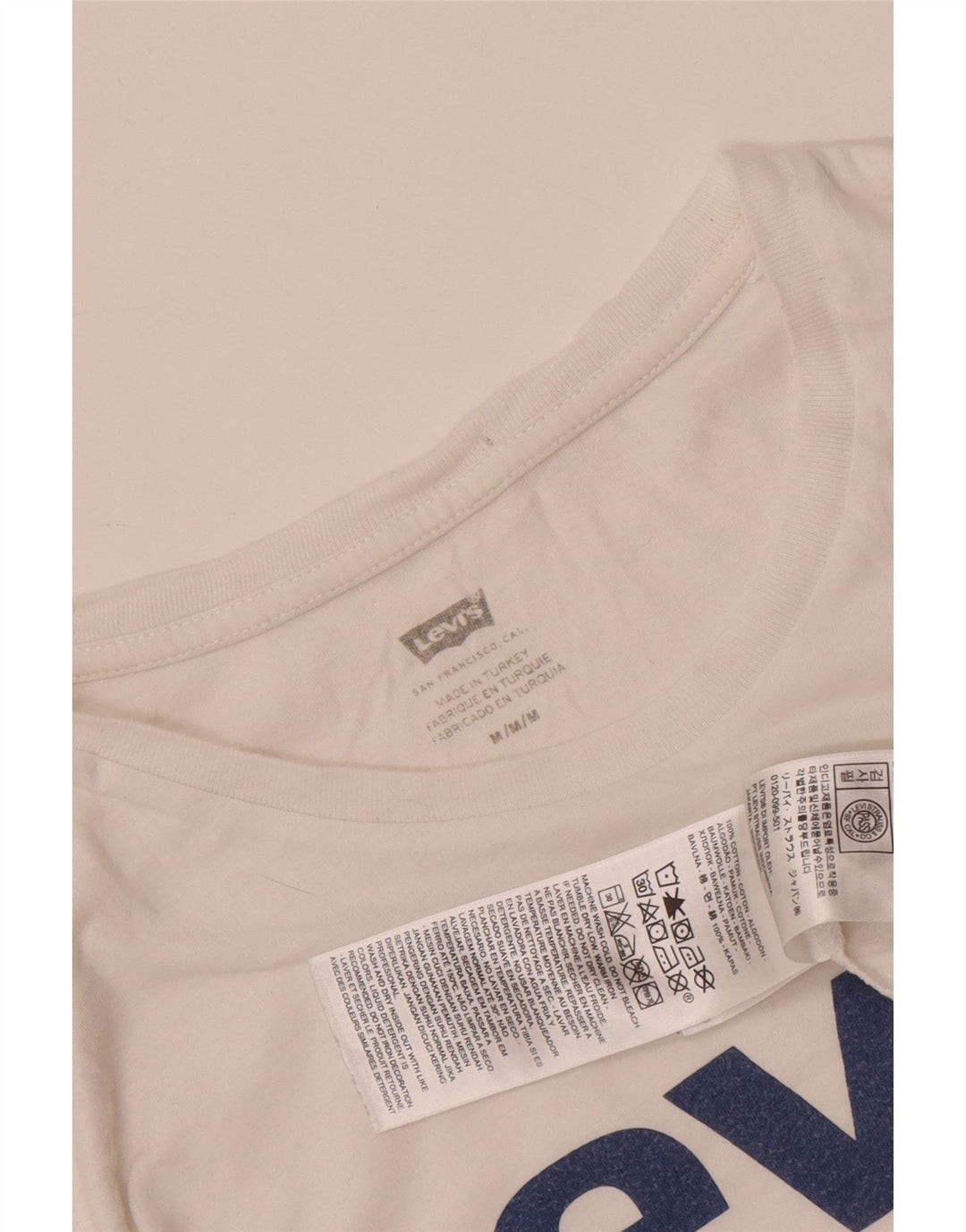LEVI'S Mens Graphic T-Shirt Top Medium White Cotton