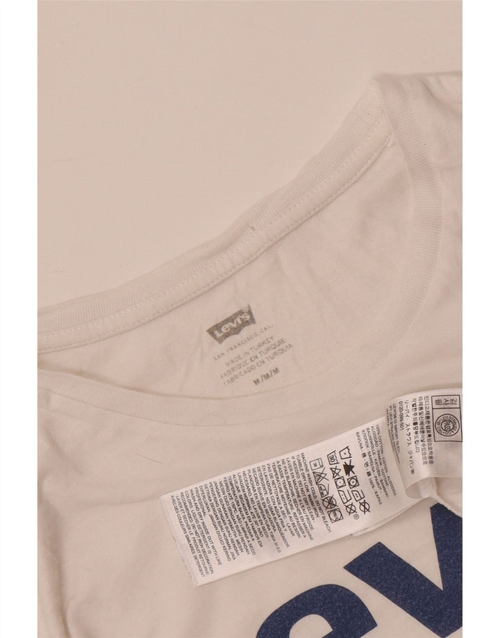 LEVI'S Mens Graphic T-Shirt Top Medium White Cotton