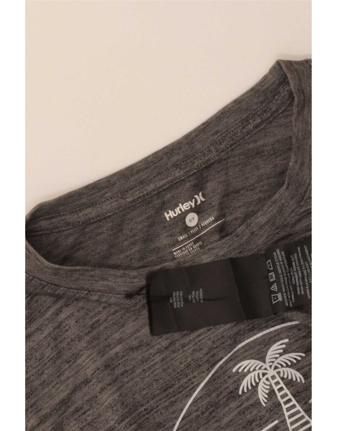 Hurley Womens Petit Graphic T-Shirt Top UK 10 Small Grey Flecked Polyester