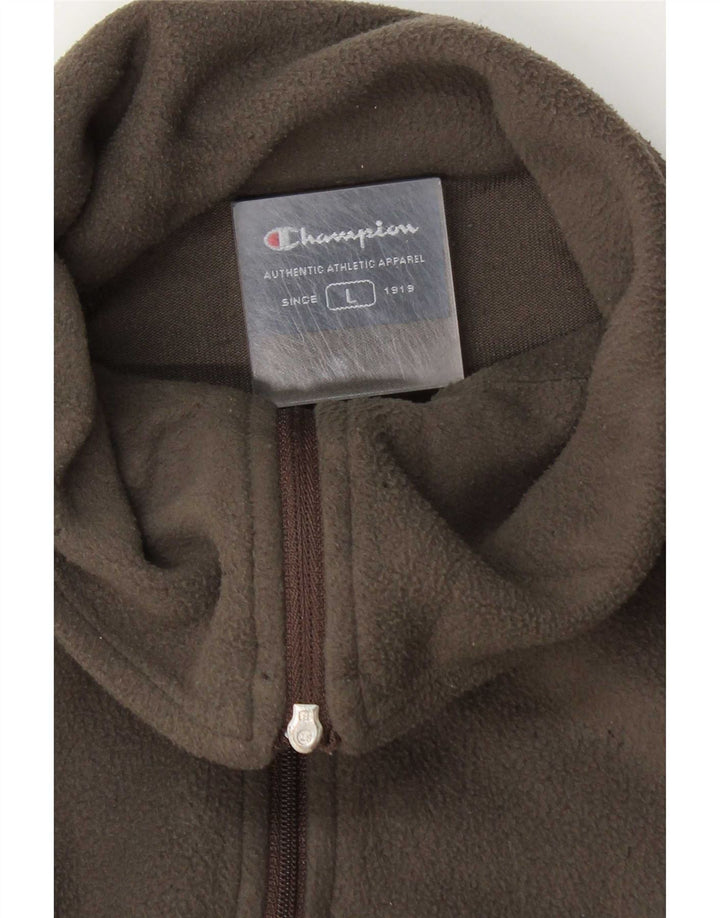 Champion Mens Zip Neck Fleece Jumper Large Grey