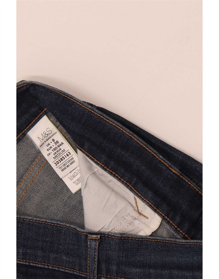 Marks & Spencer Womens Bootcut Jeans UK 8 Small W28 L28 Navy Blue Cotton