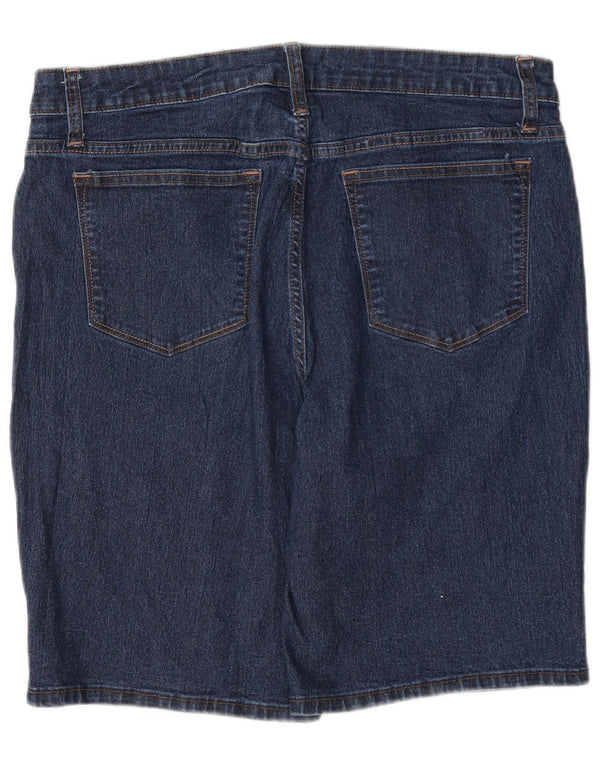 Lee Womens Riders Mid Rise Bermuda Denim Shorts US 14 XL W34 Blue Cotton