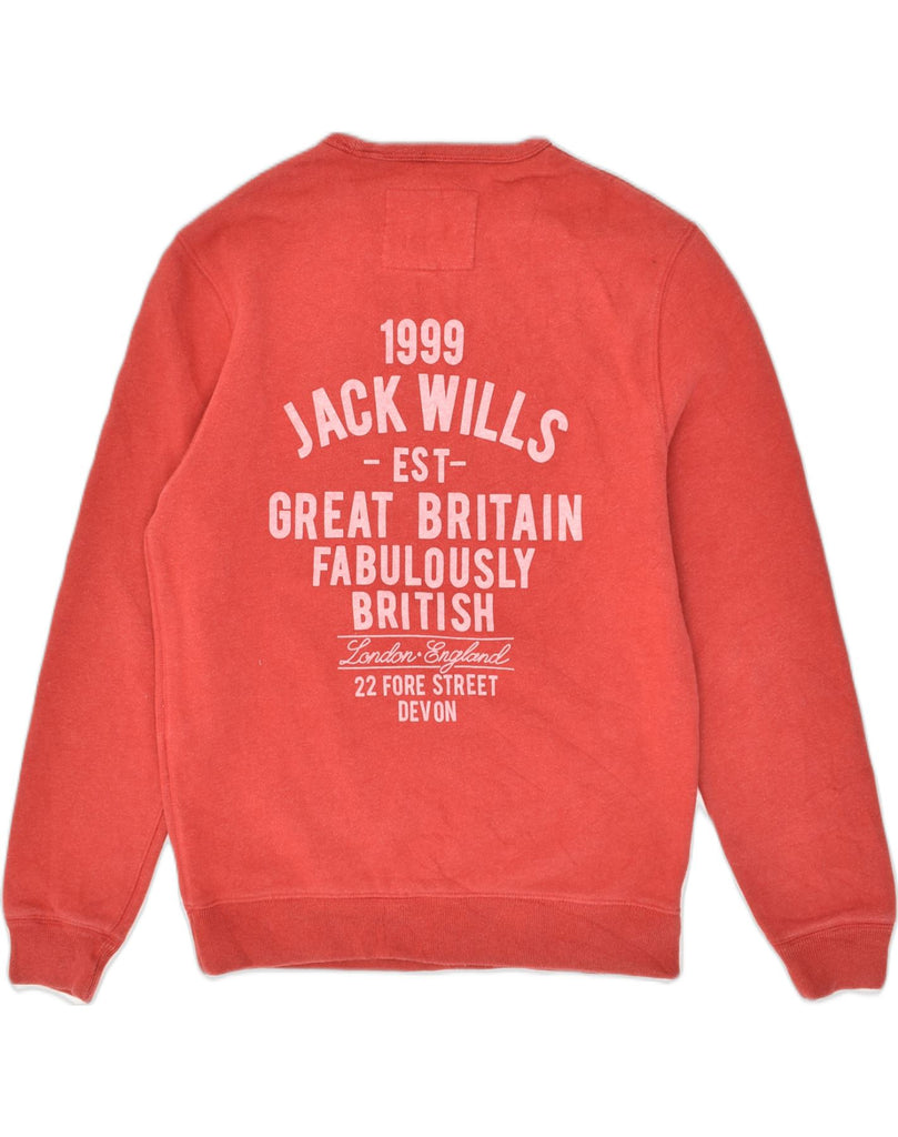 JACK WILLS Mens Sweatshirt Jumper Medium Red Cotton | Vintage Jack Wills | Thrift | Second-Hand Jack Wills | Used Clothing | Messina Hembry 