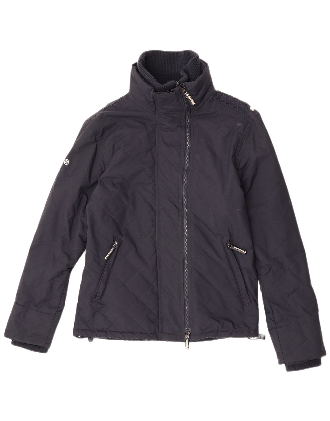 Superdry Mens Quilted Windbreaker Jacket UK 38 Medium Navy Blue Nylon