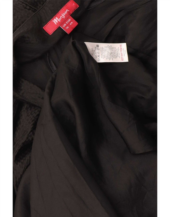 Monsoon Womens Maxi Halter Dress UK 16 Large Black Silk