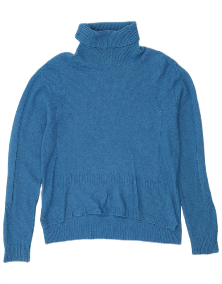 Max & Co. Womens Roll Neck Jumper Sweater UK 12 Medium Blue Cashmere