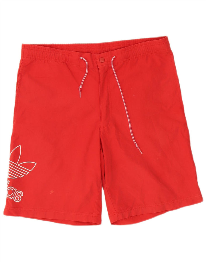 Adidas Mens Graphic Casual Shorts Small W29 Red Cotton