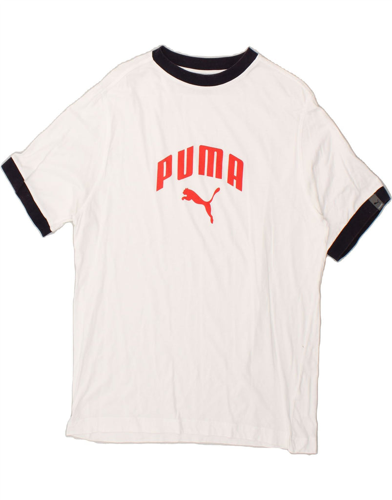 PUMA Mens Graphic T-Shirt Top XL White | Vintage Puma | Thrift | Second-Hand Puma | Used Clothing | Messina Hembry 