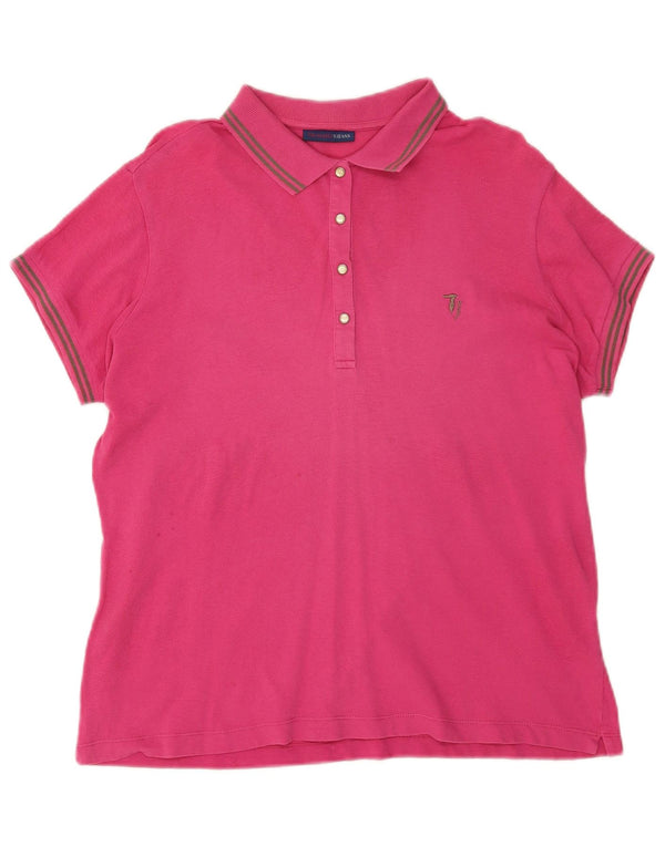 Trussardi Jeans Womens Polo Shirt UK 18 XL Pink