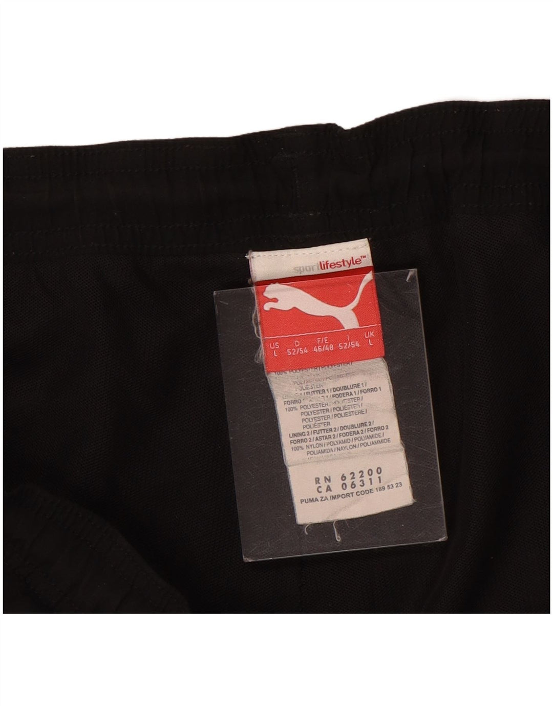 PUMA Mens Tracksuit Trousers Joggers Large Black Polyester