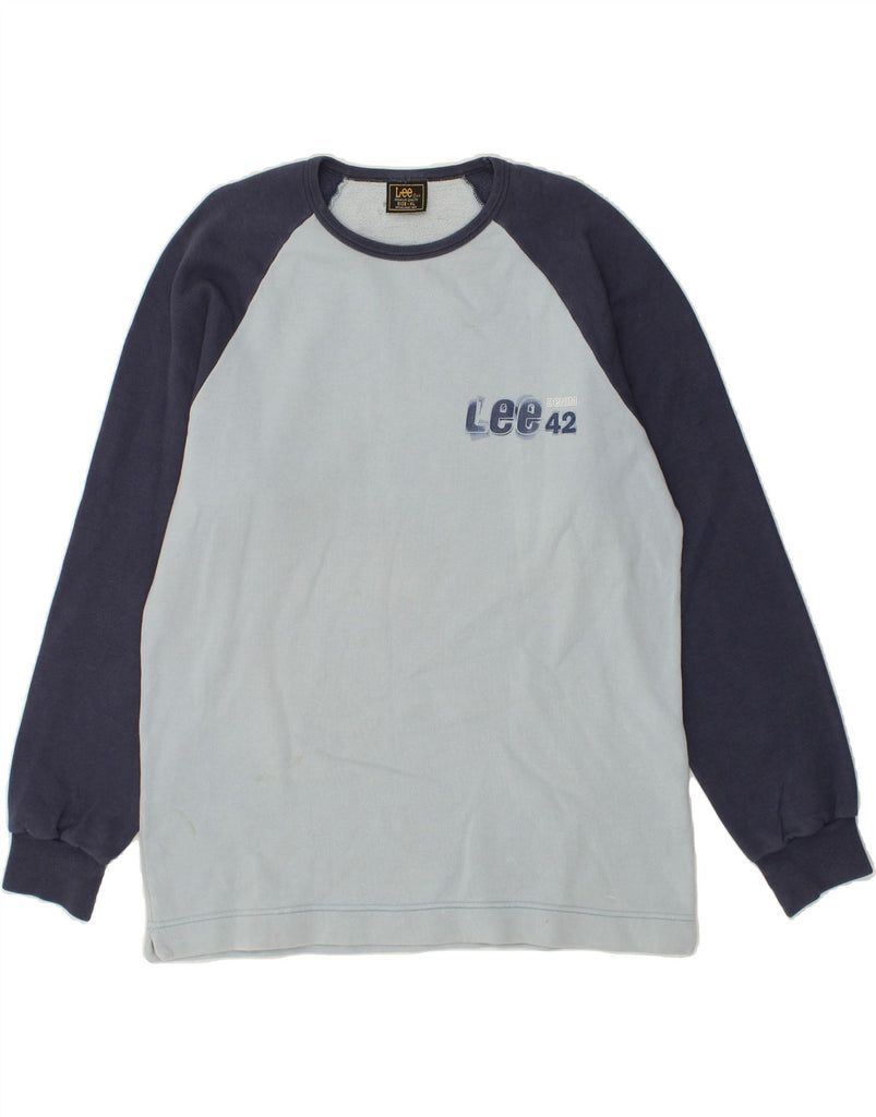 LEE Mens Sweatshirt Jumper XL Blue Colourblock | Vintage Lee | Thrift | Second-Hand Lee | Used Clothing | Messina Hembry 