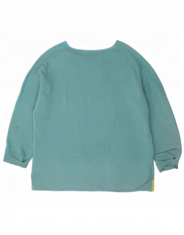 White Stuff Womens Oversized Top Long Sleeve UK 16 Large Blue Cotton