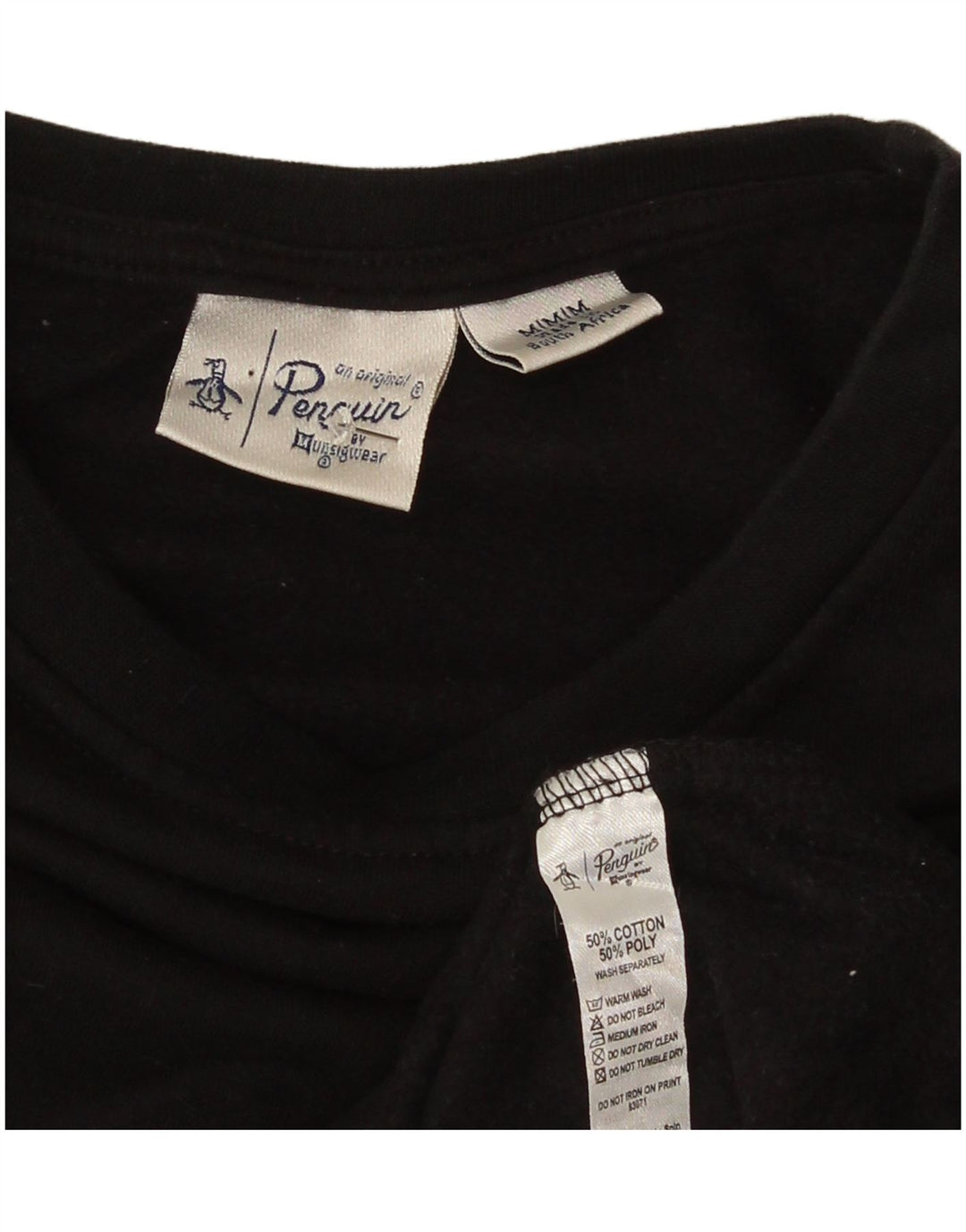 Penguin Mens Sweatshirt Jumper Medium Black Cotton