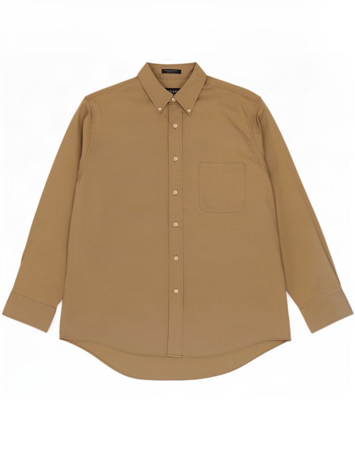 Chaps Mens Shirt Size 17 1/2 XL Khaki Cotton