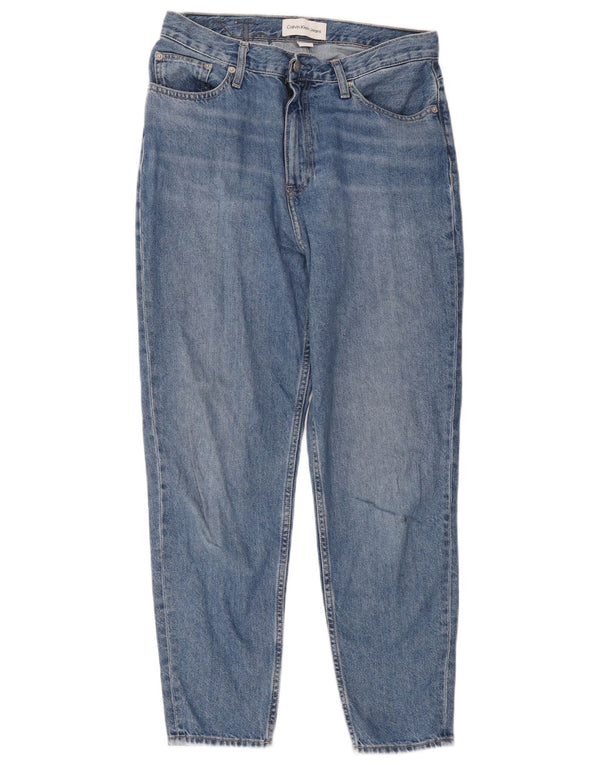 Calvin Klein Womens High Waist Tapered Jeans W30 L28 Blue Cotton
