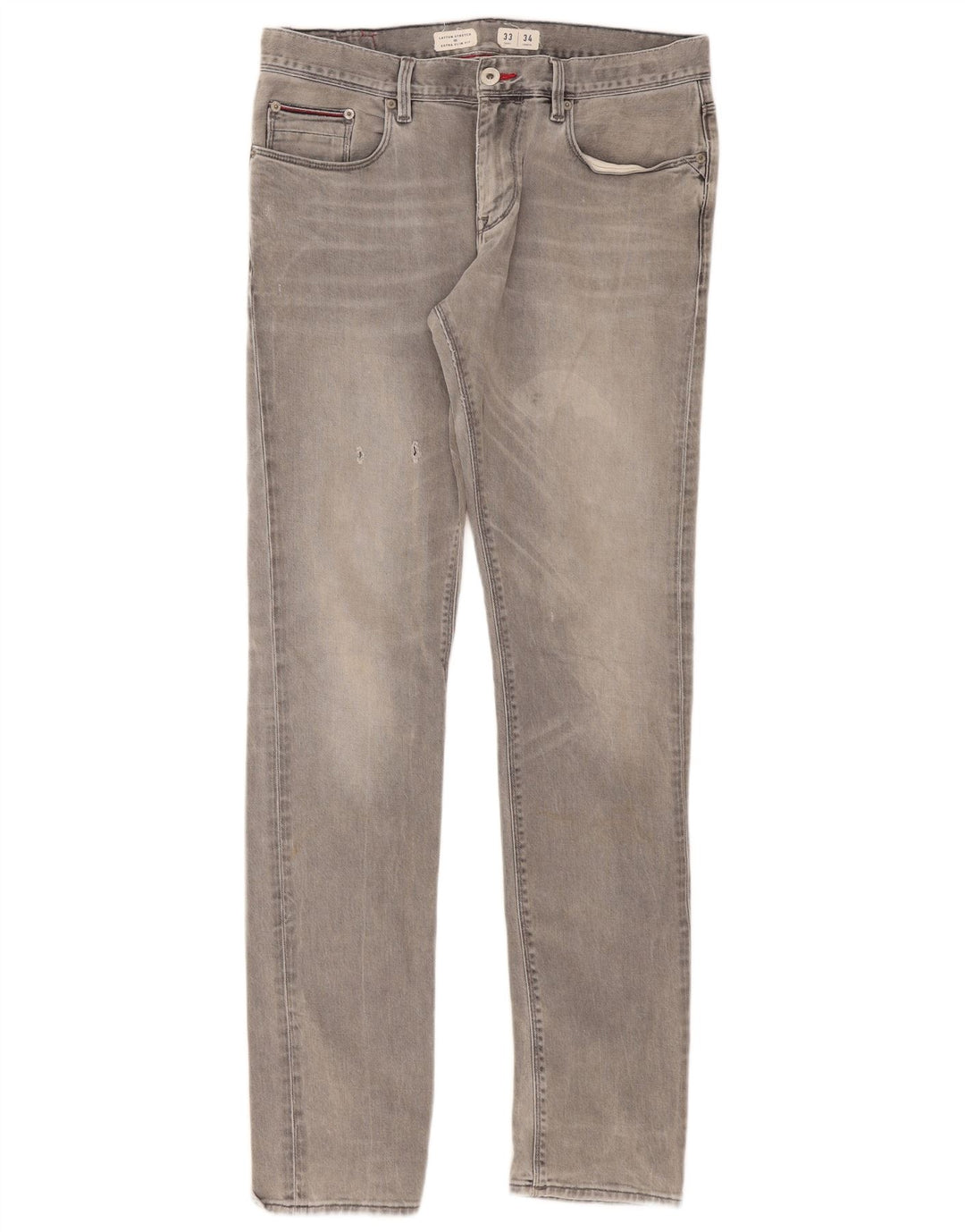 Tommy Hilfiger Mens Layton Extra Slim Jeans W33 L34 Grey Cotton