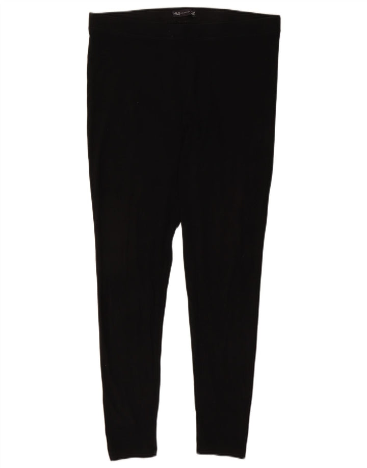 Marks & Spencer Womens Leggings UK 16 Large Black Cotton