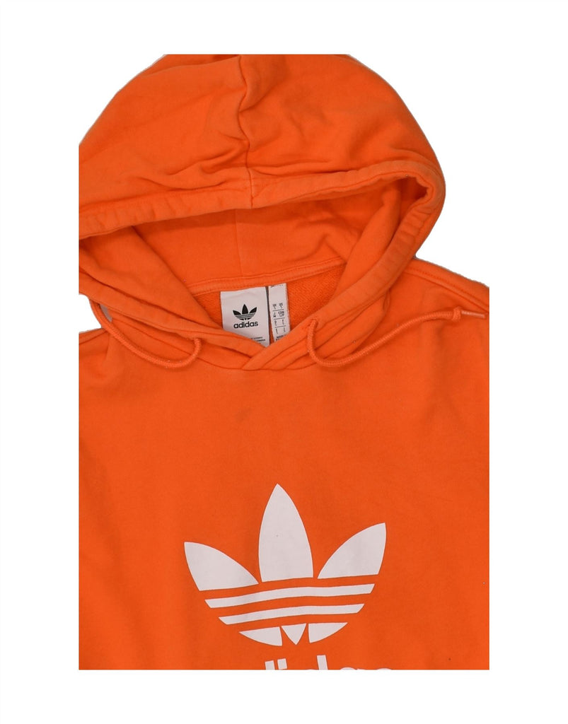 ADIDAS Mens Graphic Hoodie Jumper Small Orange Cotton | Vintage Adidas | Thrift | Second-Hand Adidas | Used Clothing | Messina Hembry 