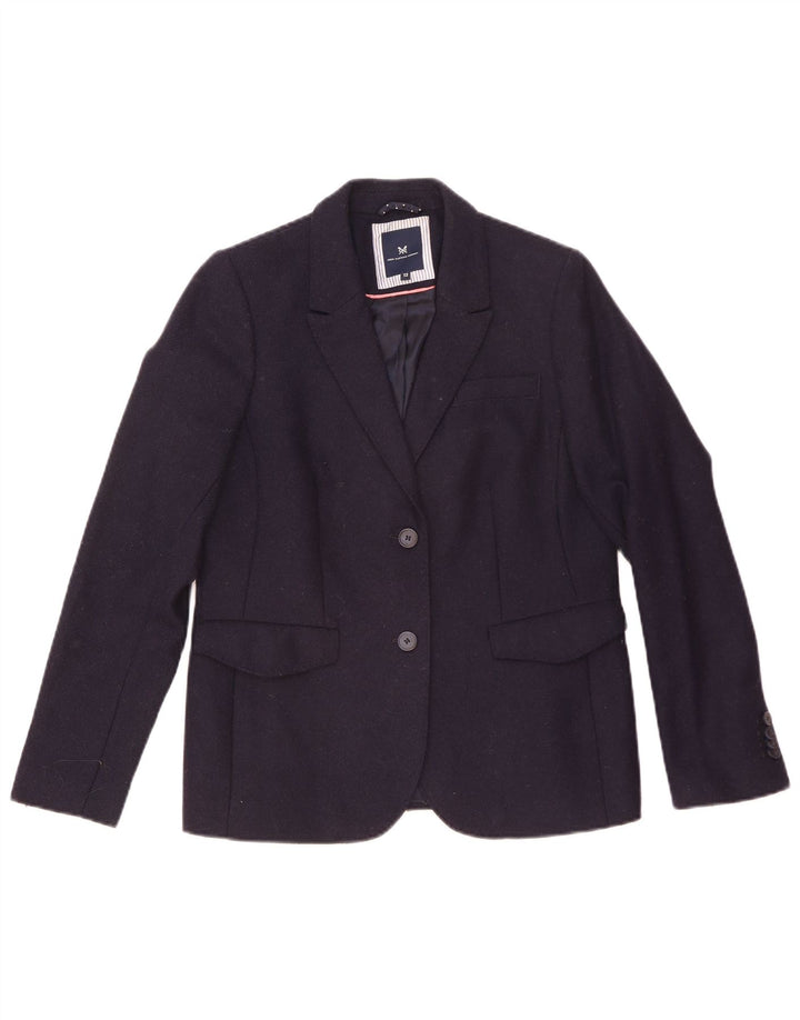 Crew Clothing Womens 2 Button Blazer Jacket UK 12 Medium  Navy Blue Wool