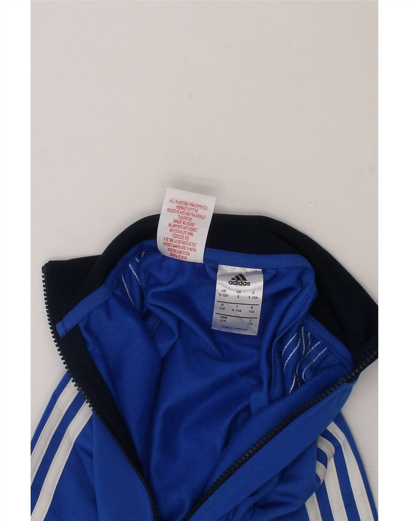 ADIDAS Boys Tracksuit Top Jacket 9-10 Years Blue Colourblock Polyester Vintage Adidas and Second-Hand Adidas from Messina Hembry 