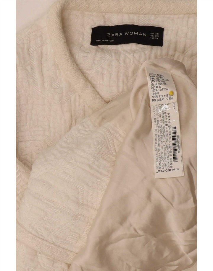 Zara Womens Utility Jacket UK 6 XS White Polyester