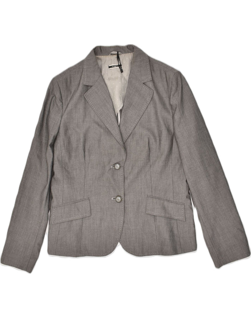 MARIELLA BURANI Womens 2 Button Blazer Jacket UK 20 2XL  Grey Polyester | Vintage Mariella Burani | Thrift | Second-Hand Mariella Burani | Used Clothing | Messina Hembry 