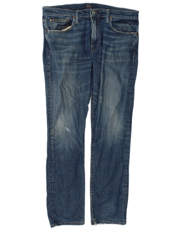 Polo Ralph Lauren Mens Distressed Slim Jeans W36 L32 Blue Cotton
