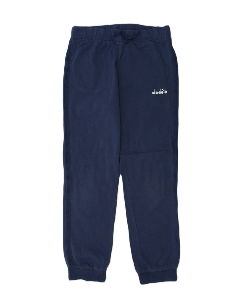 DIADORA Boys Tracksuit Trousers Joggers 11-12 Years Large Navy Blue Cotton | Vintage Diadora | Thrift | Second-Hand Diadora | Used Clothing | Messina Hembry 