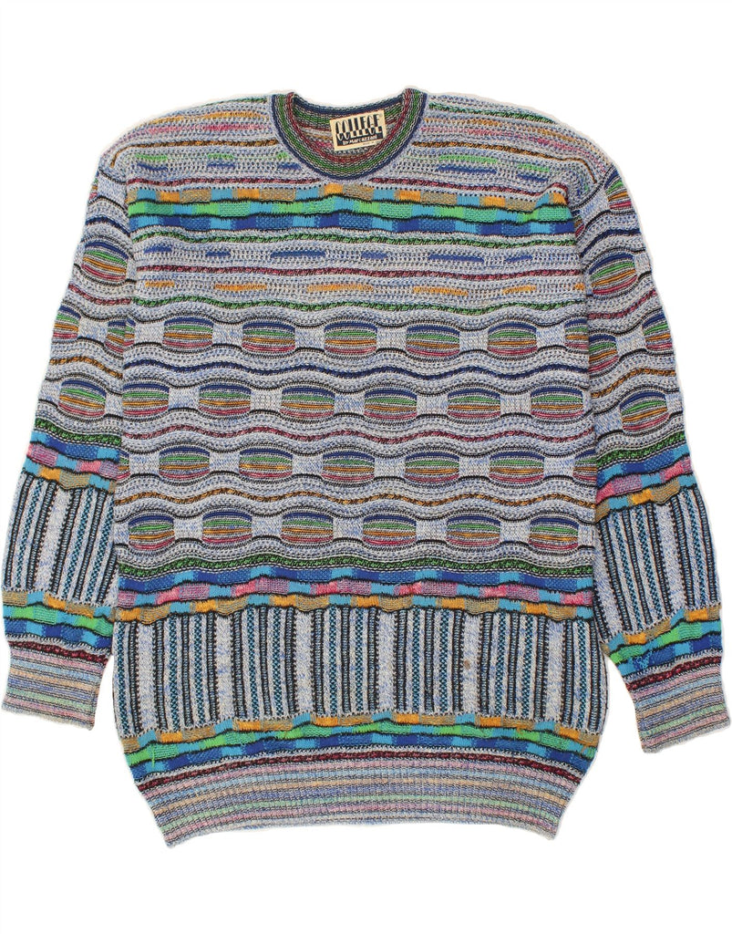 COLLEGE BY MARCAZZANI Mens Crew Neck Jumper Sweater Medium Multicoloured | Vintage College By Marcazzani | Thrift | Second-Hand College By Marcazzani | Used Clothing | Messina Hembry 