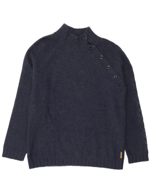 Armani Jeans Mens Button Neck Jumper Sweater 2XL Navy Blue